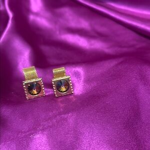 Elegant Gold and Multicolor chameleon jewel coloured cufflinks
